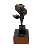 Two Roses, Ultra Soulful Old Folk Art Hand-forged Iron Sculpture