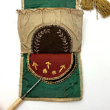 Lovely 19th Century Bargello Needlework Sewing Pouch with Needlebook and Pin Cushion