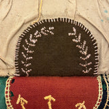 Lovely 19th Century Bargello Needlework Sewing Pouch with Needlebook and Pin Cushion