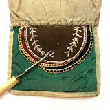 Lovely 19th Century Bargello Needlework Sewing Pouch with Needlebook and Pin Cushion