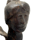 Two Roses, Ultra Soulful Old Folk Art Hand-forged Iron Sculpture