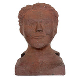 Brick Woman, Holes in Head, Powerful and Unusual Brick Maker's Folk Art End of Day Bust