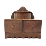Shaker-esque 19th Century Folk Art Cigar Box Wood Spice or Sewing Box with Two Drawers