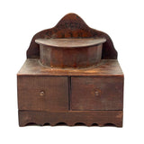 Shaker-esque 19th Century Folk Art Cigar Box Wood Spice or Sewing Box with Two Drawers