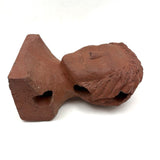 Brick Woman, Holes in Head, Powerful and Unusual Brick Maker's Folk Art End of Day Bust