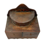 Shaker-esque 19th Century Folk Art Cigar Box Wood Spice or Sewing Box with Two Drawers