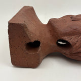 Brick Woman, Holes in Head, Powerful and Unusual Brick Maker's Folk Art End of Day Bust