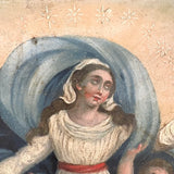 Assumption of the Virgin, Beautiful Antique Folk Art Retablo on Tin