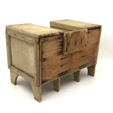 Charming Old Folk Art Tabletop Chest With Great Lines (Missing Some Drawers, Who Cares?)