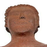 Brick Woman, Holes in Head, Powerful and Unusual Brick Maker's Folk Art End of Day Bust