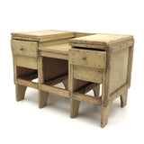 Charming Old Folk Art Tabletop Chest With Great Lines (Missing Some Drawers, Who Cares?)