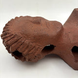 Brick Woman, Holes in Head, Powerful and Unusual Brick Maker's Folk Art End of Day Bust