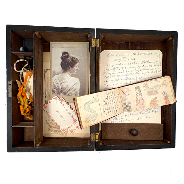 Lap Desk and Contents (Including Marvelous Notebook Drawings) of Nettie Hathaway, 1876-1902