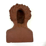 Brick Woman, Holes in Head, Powerful and Unusual Brick Maker's Folk Art End of Day Bust