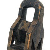 Antique Black and Gold Painted Lock Shaped Ball in Cage Carved Whimsy