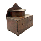 Shaker-esque 19th Century Folk Art Cigar Box Wood Spice or Sewing Box with Two Drawers