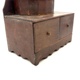 Shaker-esque 19th Century Folk Art Cigar Box Wood Spice or Sewing Box with Two Drawers
