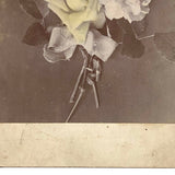 Winsome Antique Cabinet Card with Hand-tinted Flowers