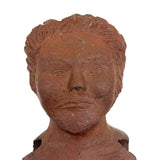 Brick Woman, Holes in Head, Powerful and Unusual Brick Maker's Folk Art End of Day Bust