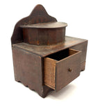 Shaker-esque 19th Century Folk Art Cigar Box Wood Spice or Sewing Box with Two Drawers
