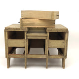 Charming Old Folk Art Tabletop Chest With Great Lines (Missing Some Drawers, Who Cares?)