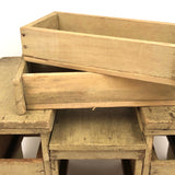 Charming Old Folk Art Tabletop Chest With Great Lines (Missing Some Drawers, Who Cares?)