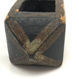 Antique Black and Gold Painted Lock Shaped Ball in Cage Carved Whimsy