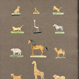 Menagerie of Tiny Animals! Very Charming Earlier 19th Century Mounted Watercolors in Period Gilded Frame