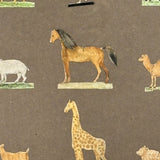 Menagerie of Tiny Animals! Very Charming Earlier 19th Century Mounted Watercolors in Period Gilded Frame