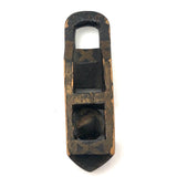 Antique Black and Gold Painted Lock Shaped Ball in Cage Carved Whimsy