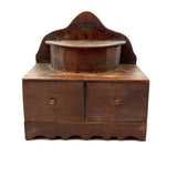 Shaker-esque 19th Century Folk Art Cigar Box Wood Spice or Sewing Box with Two Drawers