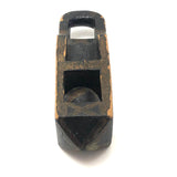 Antique Black and Gold Painted Lock Shaped Ball in Cage Carved Whimsy