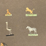 Menagerie of Tiny Animals! Very Charming Earlier 19th Century Mounted Watercolors in Period Gilded Frame