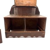Shaker-esque 19th Century Folk Art Cigar Box Wood Spice or Sewing Box with Two Drawers