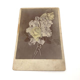 Winsome Antique Cabinet Card with Hand-tinted Flowers