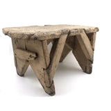 Crusty, Sculptural Old White Painted Cricket Stool