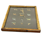 Menagerie of Tiny Animals! Very Charming Earlier 19th Century Mounted Watercolors in Period Gilded Frame