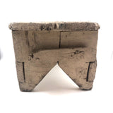 Crusty, Sculptural Old White Painted Cricket Stool