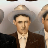 C. 1940s-50s Mexican Folk Art Fotocultura: Three Men in Hats and Suits