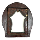 Golden Horseshoe with Draped American Flags, Wonderful Old Carved and Painted Standing Folk Art Frame