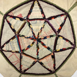 Gloriously Colorful Old Velvet Piecework Seven Point Star
