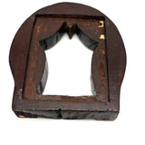Golden Horseshoe with Draped American Flags, Wonderful Old Carved and Painted Standing Folk Art Frame