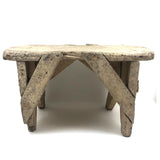 Crusty, Sculptural Old White Painted Cricket Stool