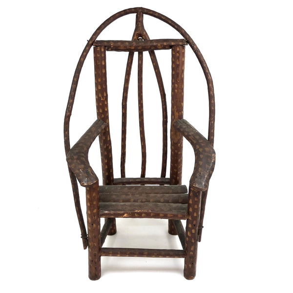 Large Miniature Adirondack Folk Art Chair with Beautiful Lines and Proportions