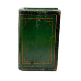 ALBUM, Fabulous Old Carved Out and Painted Book Shaped Box with Slide Lid (Spruce Gum?)