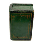 ALBUM, Fabulous Old Carved Out and Painted Book Shaped Box with Slide Lid (Spruce Gum?)