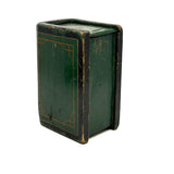 ALBUM, Fabulous Old Carved Out and Painted Book Shaped Box with Slide Lid (Spruce Gum?)