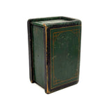 ALBUM, Fabulous Old Carved Out and Painted Book Shaped Box with Slide Lid (Spruce Gum?)