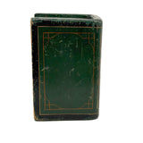 ALBUM, Fabulous Old Carved Out and Painted Book Shaped Box with Slide Lid (Spruce Gum?)