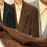 C. 1940s-50s Mexican Folk Art Fotocultura: Three Men in Hats and Suits